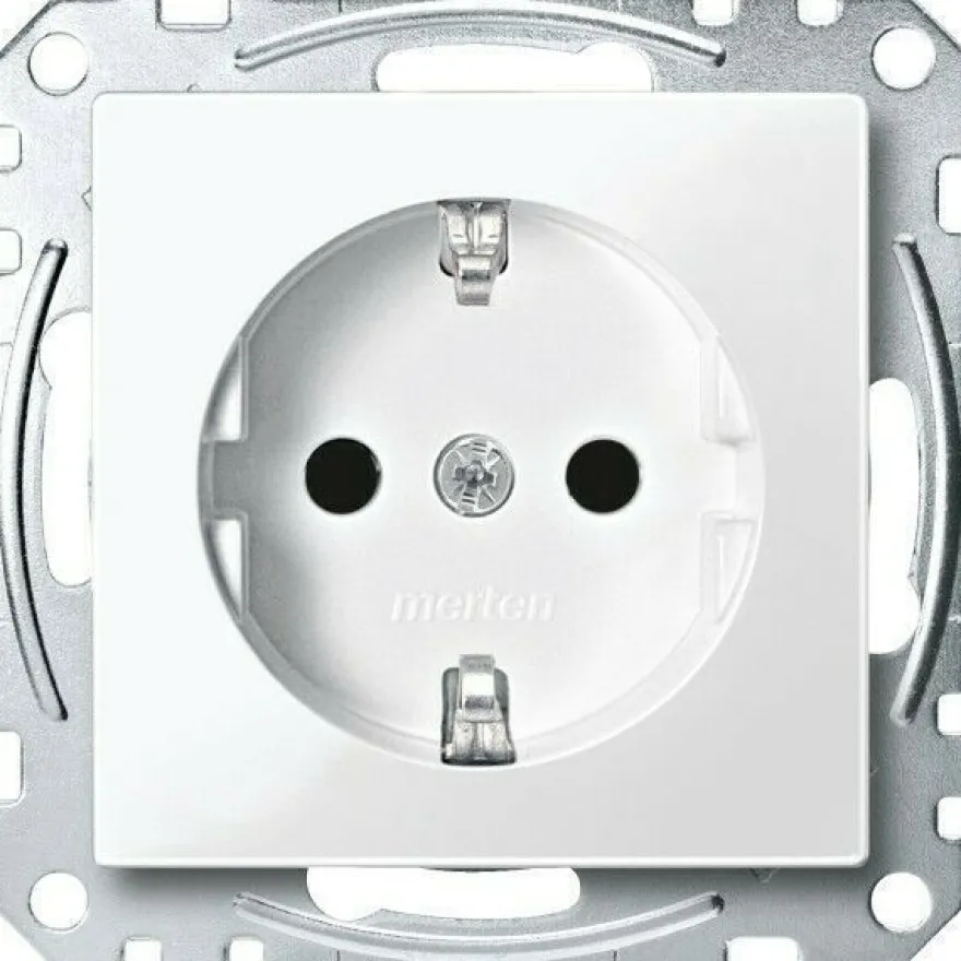 MERTEN System M, M-Smart 1-M Steckdose Rahmen Schalter Wippe polarweiß glänzend