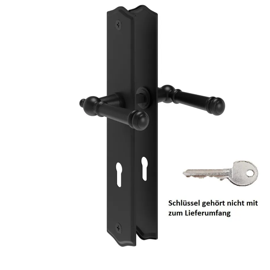 Messing Langschildgarnitur Türdrücker Schwarz Türbeschlag geprüft Fenstergriff