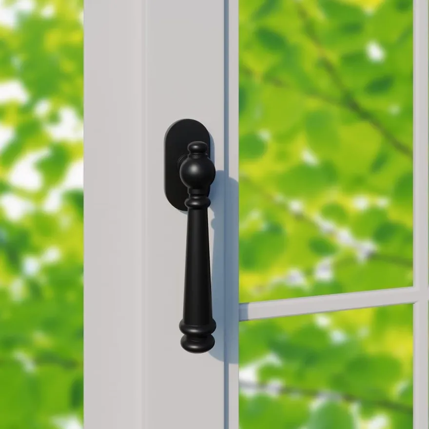 Messing Langschildgarnitur Türdrücker Schwarz Türbeschlag geprüft Fenstergriff