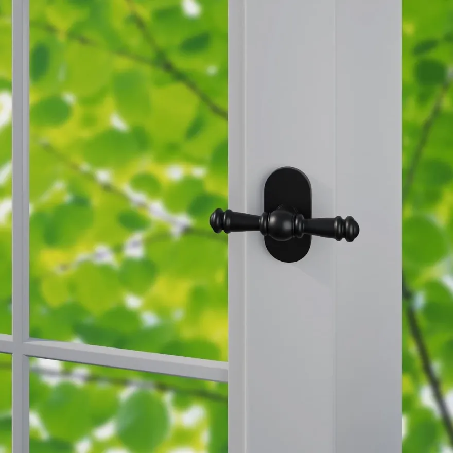Messing Langschildgarnitur Türdrücker Schwarz Türbeschlag geprüft Fenstergriff