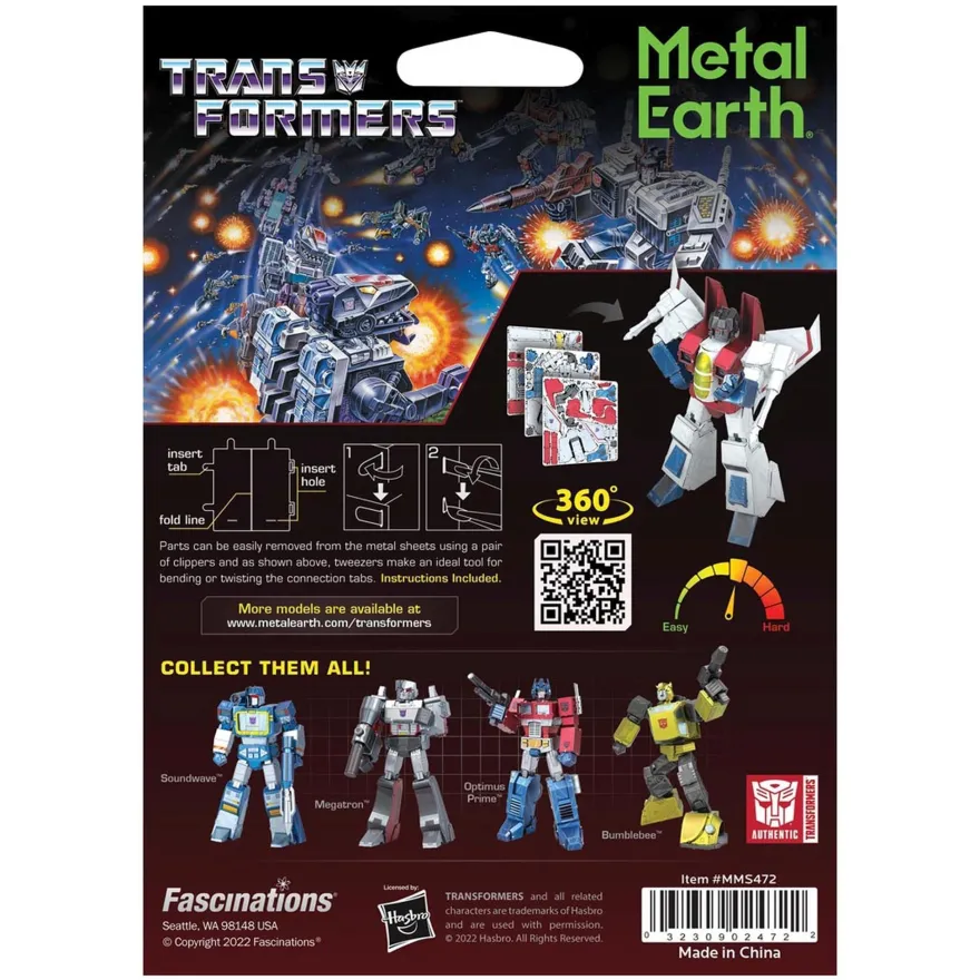 Metal Earth: Transformers: Starscream, farbig