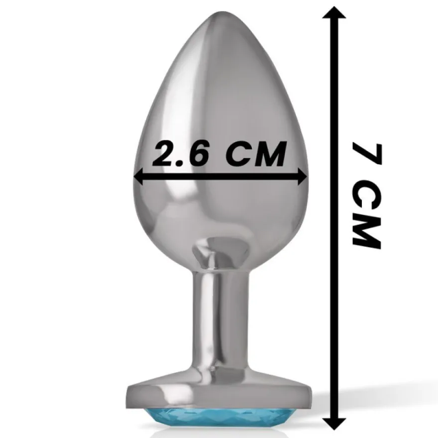 METALL Aluminium Analplug HERZ BLAU GRÖSSE S