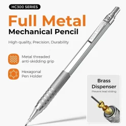 Metall-Druckbleistift-Set Kunst-Minen 0,5, 0,7, 0,9 mm & 2 mm Metallbleistifte