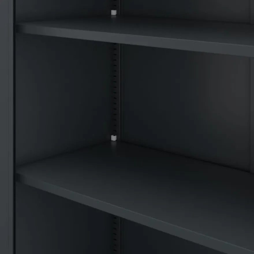 Metallschrank mit Vitrine, anthrazit: AMELIA, 900 x 1850 x 400 mm