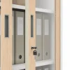 Metallschrank mit Vitrine, weiß / Eiche Sonoma: Eco Design AMELIA 900 x 1850 x 400 mm