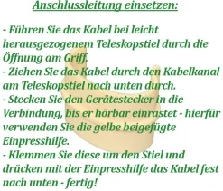 7 Meter Ersatz Strom Kabel + Einpresshilfe geeignet für Kobold VK 140 FP 140