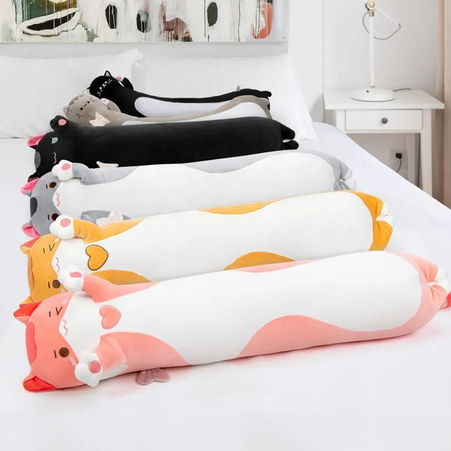 Mewaii Kuscheltier Katze 90CM - Langes Plüschtier Kissen, ideal als Geschenk