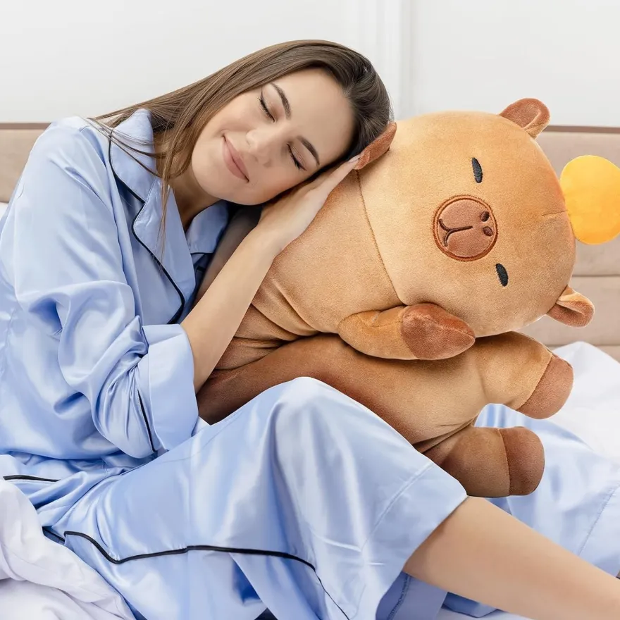 Mewaii Langes Capybara Plüschtier 110cm - Riesiges Körperkissen mit 120% Extra
