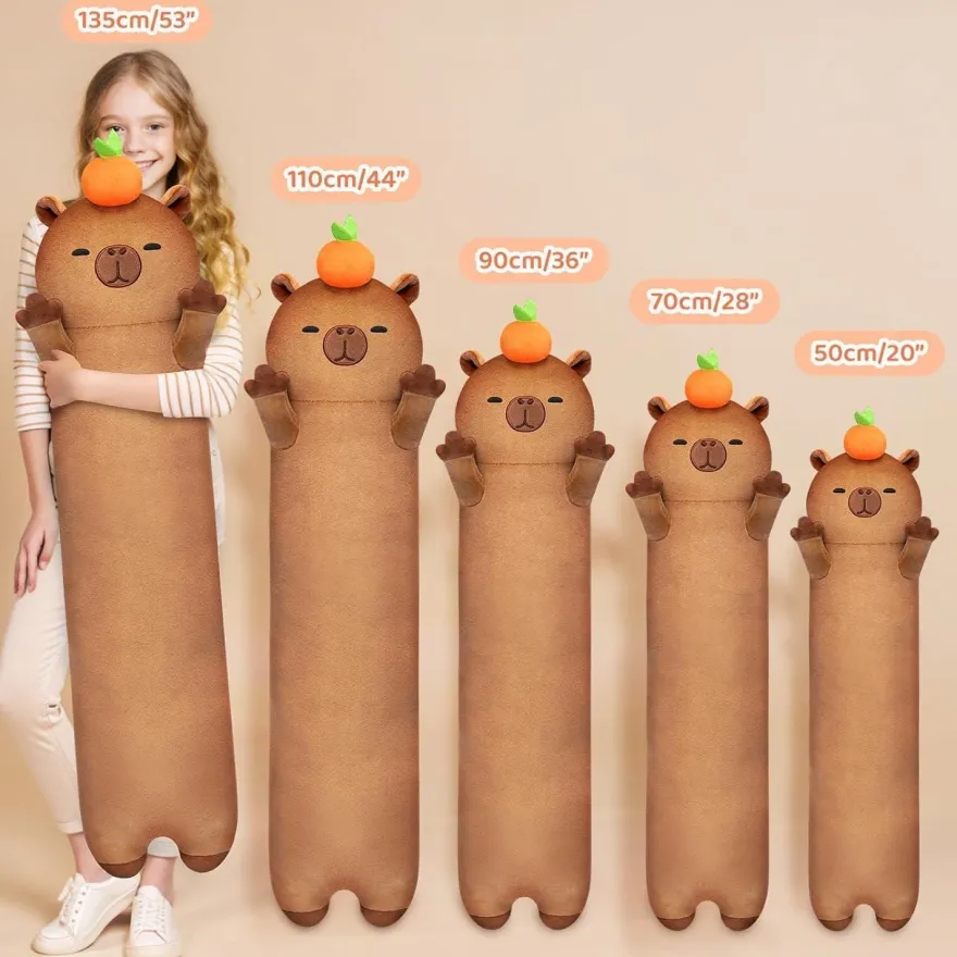 Mewaii Langes Capybara Plüschtier 110cm - Riesiges Körperkissen mit 120% Extra