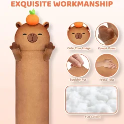 Mewaii Langes Capybara Plüschtier 110cm - Riesiges Körperkissen mit 120% Extra