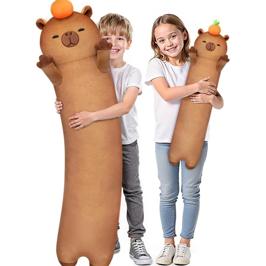 Mewaii Langes Capybara Plüschtier 110cm - Riesiges Körperkissen mit 120% Extra
