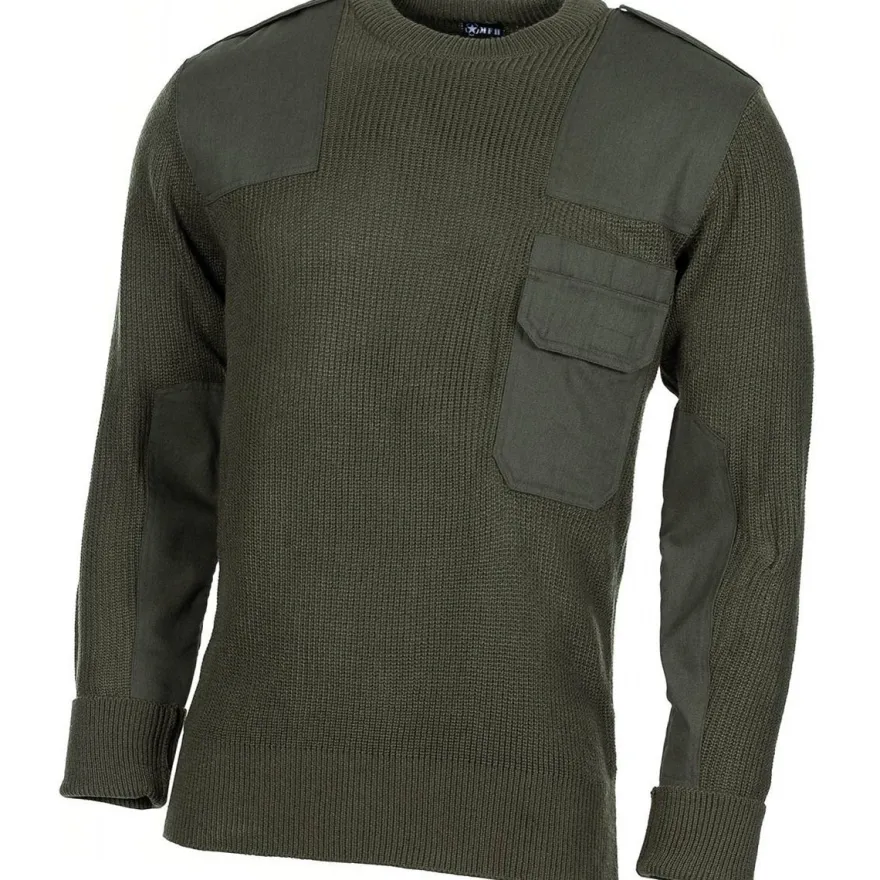 MFH BW Pullover langarm mit Brusttasche oliv 48 50 52 54 56 58 60 62 64