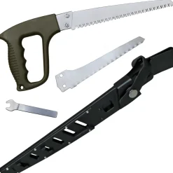MFH Handsäge 2 Sägeblätter Kunststoffscheide mit Gürtelclip Campingsäge