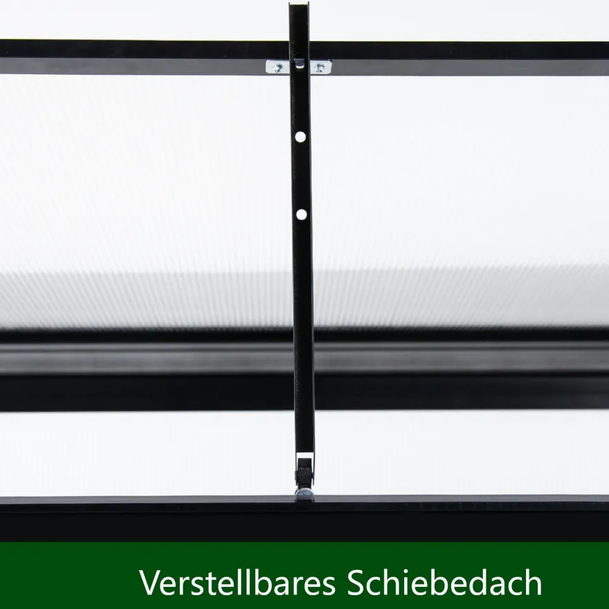 0,99m² - HALB Gewächshaus-180x55x190-MIT Rückwand