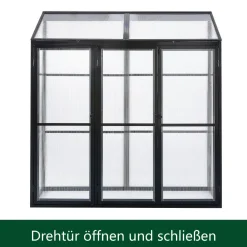 0,99m² - HALB Gewächshaus-180x55x190-MIT Rückwand