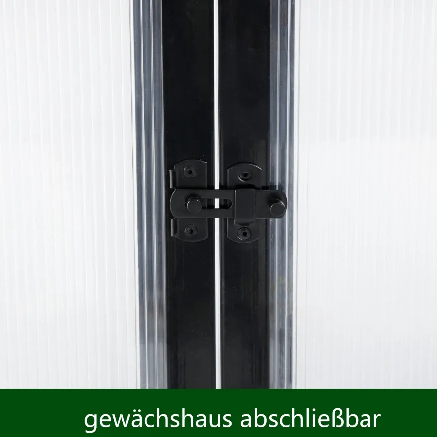 0,99m² - HALB Gewächshaus-180x55x190-MIT Rückwand