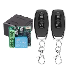 433MHz Wireless Remote Control Switch - 1CH 12V 10A Relay Receiver & 2CH Transmitter