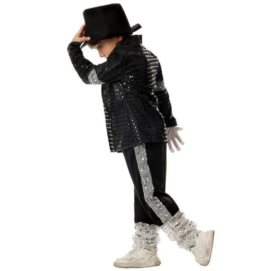 Michael Jackson Billie Jean 80er Hip Hop Kostum Kinder Jungen Cosplay Outfit Set
