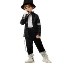 Michael Jackson Billie Jean 80er Hip Hop Kostum Kinder Jungen Cosplay Outfit Set