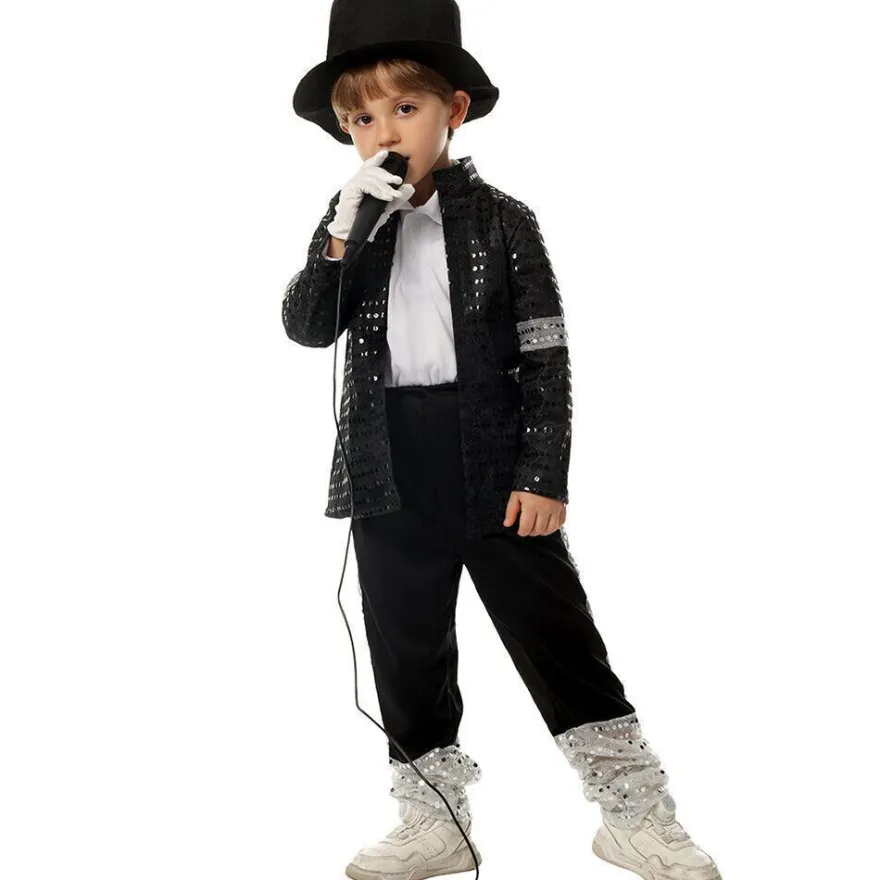 Michael Jackson Billie Jean 80er Hip Hop Kostum Kinder Jungen Cosplay Outfit Set