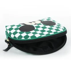 Mickey Karierte Makeup Tasche Reise Waschbeutel Halbrunde Kosmetiktasche