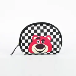 Mickey Karierte Makeup Tasche Reise Waschbeutel Halbrunde Kosmetiktasche