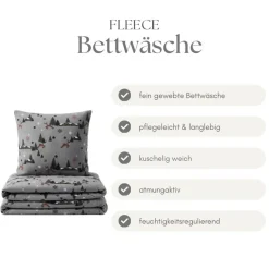Microfaser Fleece Bettwäsche mit verdecktem Reißverschluss - Winterbettwäsche