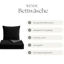 Microfaser Fleece Bettwäsche mit verdecktem Reißverschluss - einfarbig & wendbar