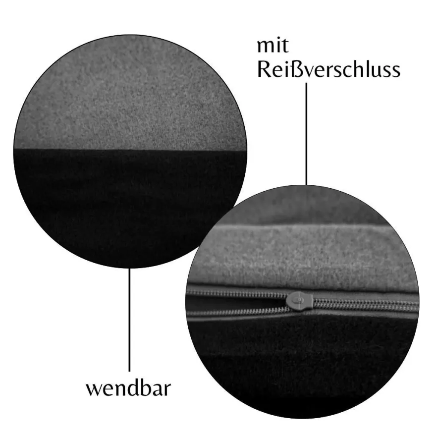 Microfaser Fleece Bettwäsche mit verdecktem Reißverschluss - einfarbig & wendbar