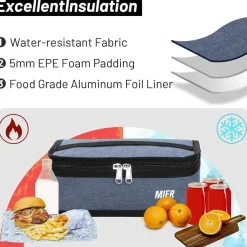 MIER Kühltasche für Lebensmittel, Insulated Travel Kit für Damen und Herren