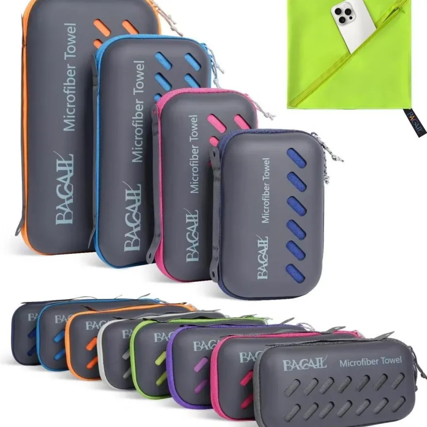 Mikrofaser Handtuch Schnell trocknend Ultra Leicht Strand Sport Reise Grün M