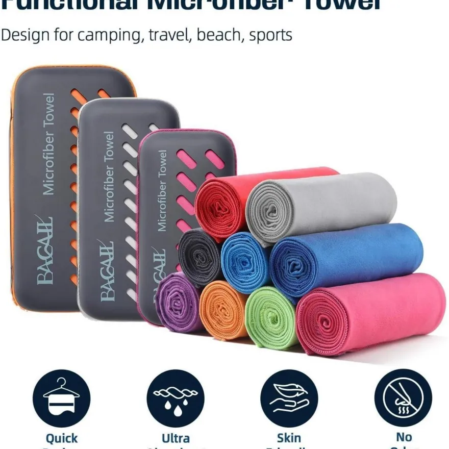 Mikrofaser Handtuch Schnell trocknend Ultra Leicht Strand Sport Reise Grün M