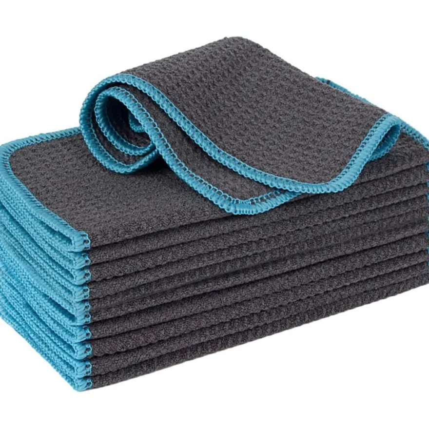 Mikrofasertücher Grau 20x20 cm 12 Stück VIVOTE Fusselfrei Waffeltuch