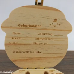 Milchzahndose für Jungen, Naturholz-Zahnbox Art.-Nr. 12200