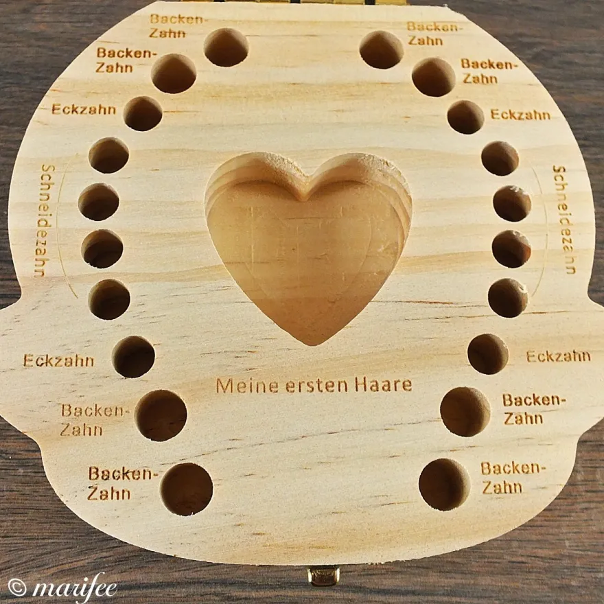 Milchzahndose für Jungen, Naturholz-Zahnbox Art.-Nr. 12200