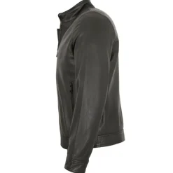 Milestone - Herren Echtleder Lederjacke Lammnappa schwarz