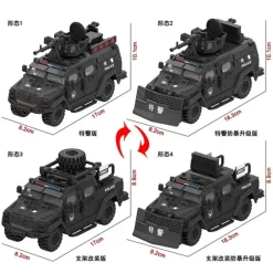 Militär Fahrzeug Baustein Set Panzerwagen SWAT Armee kompatibel Spielzeug