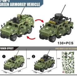 Militär Fahrzeug Baustein Set Panzerwagen SWAT Armee kompatibel Spielzeug