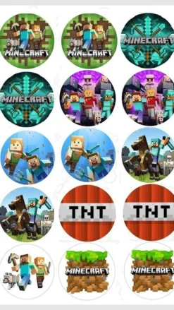 Minecraft Essbar Quadrat TNT 12 Muffin Zuckermasse Tortenbild Tortenaufleger m04