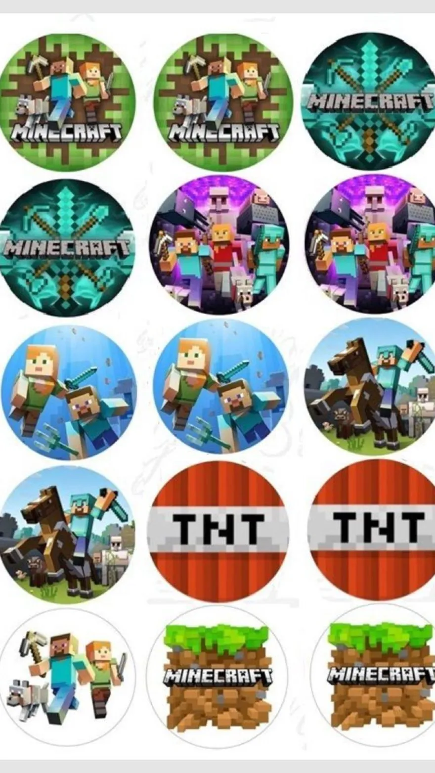 Minecraft Essbar Quadrat TNT 12 Muffin Zuckermasse Tortenbild Tortenaufleger m04