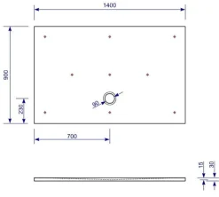Mineralguss Duschwanne StoneFlat E 140 x 90 weiß Viega Tempoplex Dusche viereck