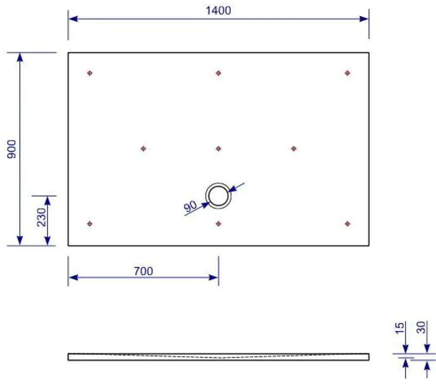 Mineralguss Duschwanne StoneFlat E 140 x 90 weiß Viega Tempoplex Dusche viereck