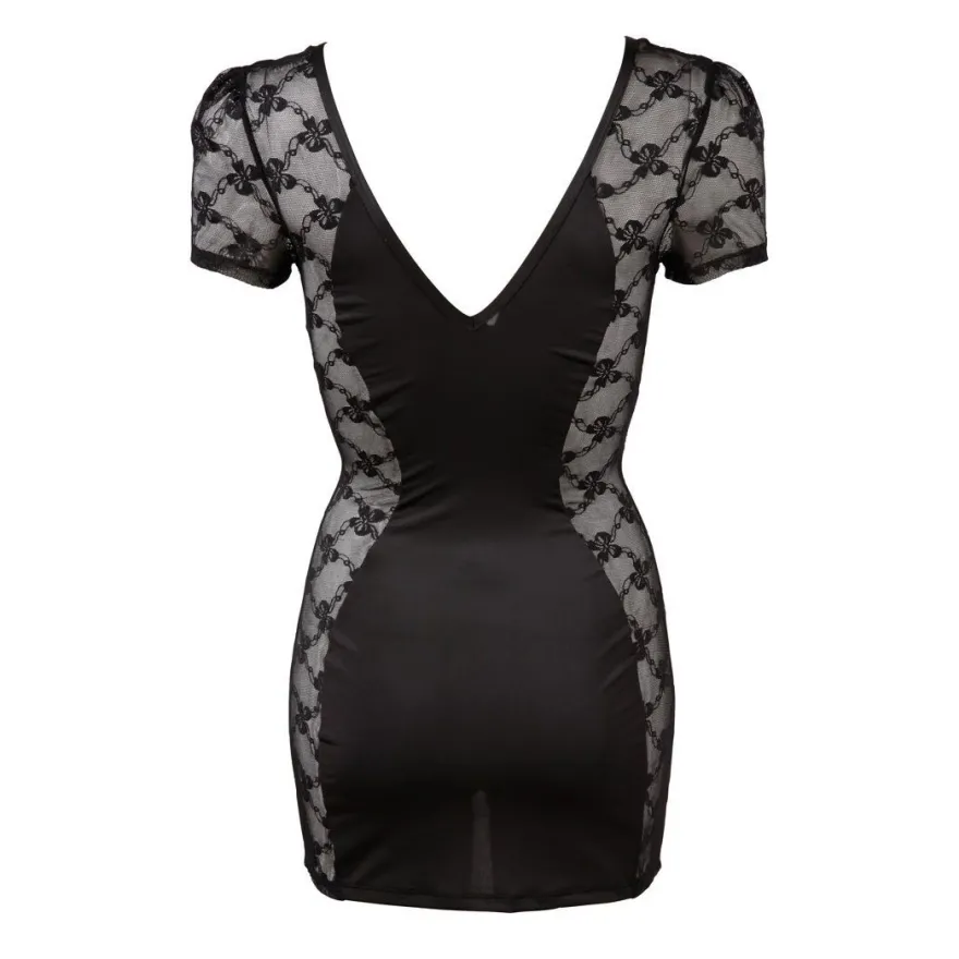 Mini-Kleid mit Front-Zip S M L XL transparent dessous Club Partykleid
