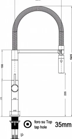 Minimal Design Küchenmischer 360° schwenkbarer Auslauf und 2 strahl Handbrause