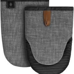 Mini Ofenhandschuhe Baumwolle Silikon Hitzebeständig - 2er Set Grau