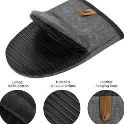 Mini Ofenhandschuhe Baumwolle Silikon Hitzebeständig - 2er Set Grau