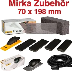Mirka Zubehör 70x198mm - Abranet ACE Schleifschuh Schutzauflage Handblock Schlauch
