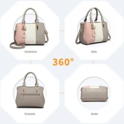 Miss Lulu Henkeltasche Multicolor Damen Citytasche Grau