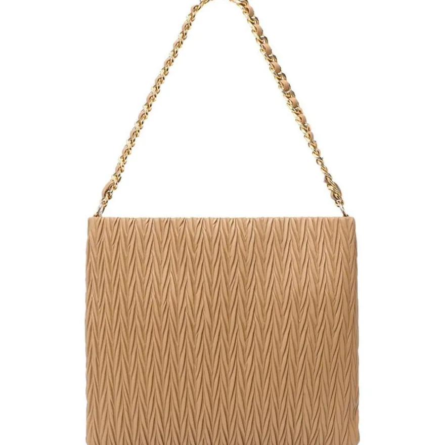 Miss Lulu Schultertasche Kamel in Lederoptik