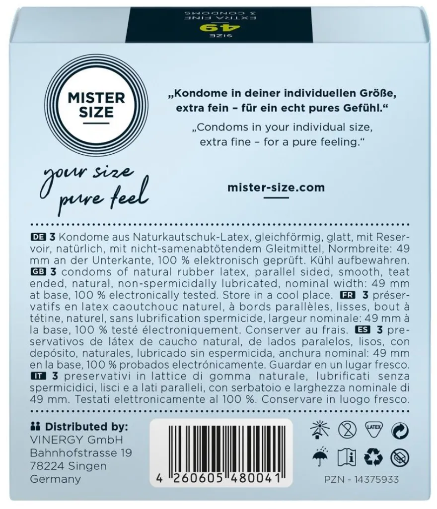 Mister Size Kondome 49mm - Individuelle Passform
